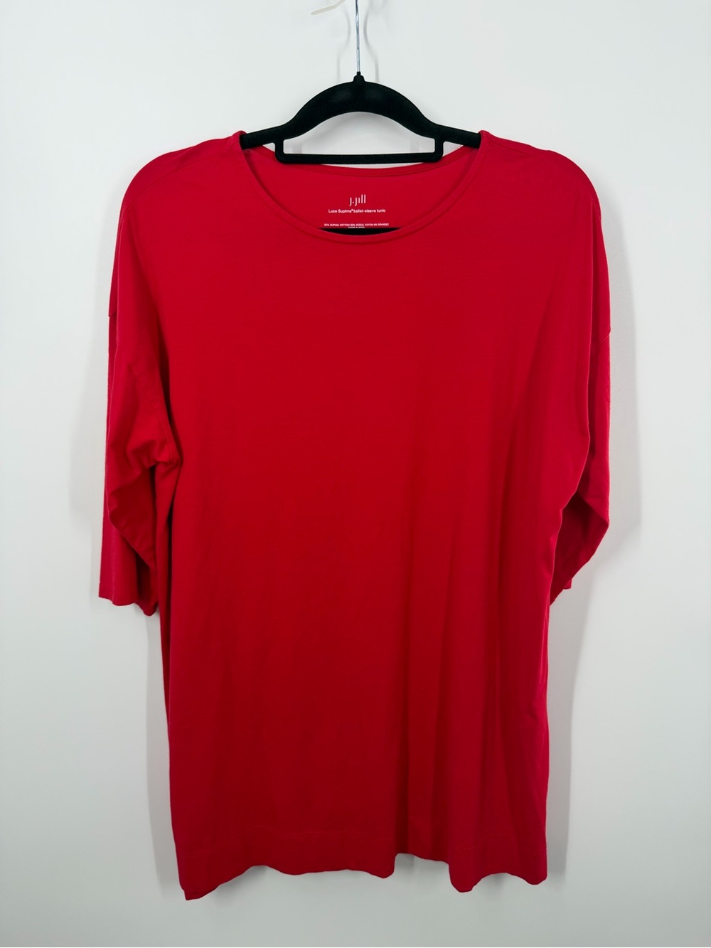 J. Jill Luxe Supima Ballet Sleeve Tunic Red